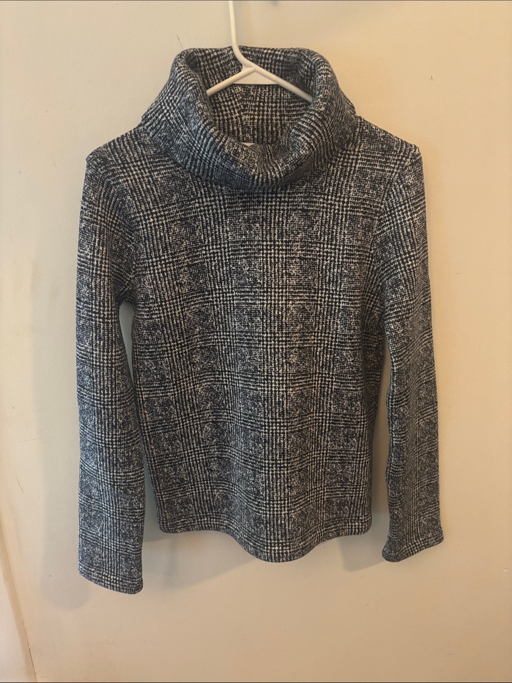 J.Crew Mercantile Glen Plaid Funnelneck Fleece Pullover Sweater Sz XS